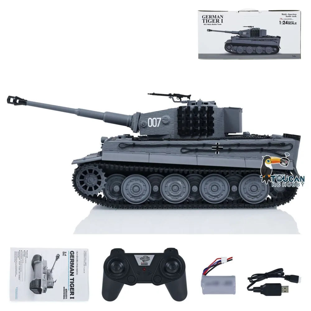 Taigen 1/24 RC – char de combat Tiger I, modèle militaire de Combat infrarouge avec télécommande pour collectionneurs, offre américaine
