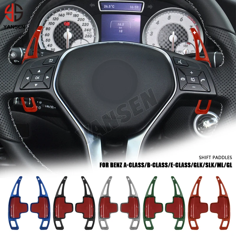 

1Pair Steering Wheel Paddle Shift For Mercedes Benz A B M E Class W176 W212 CLA C177 ML Sticker Accessories