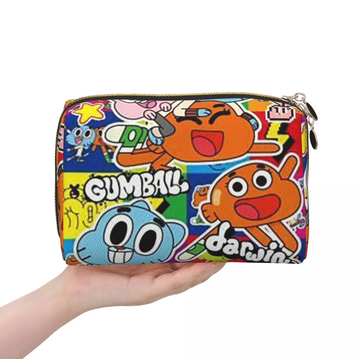 The Amazing World Of Gumball Women Cosmetic Bags Travel Makeup Organizer Pouch Toiletry Storage Dopp Kit Box