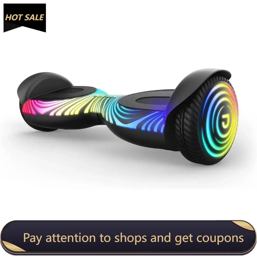 J Beat All-Terrain Hoverboard | Top Speed of 10 mph | Range of Up to 7 Miles| Light-Up Wheels | Active Balance Technology, Black