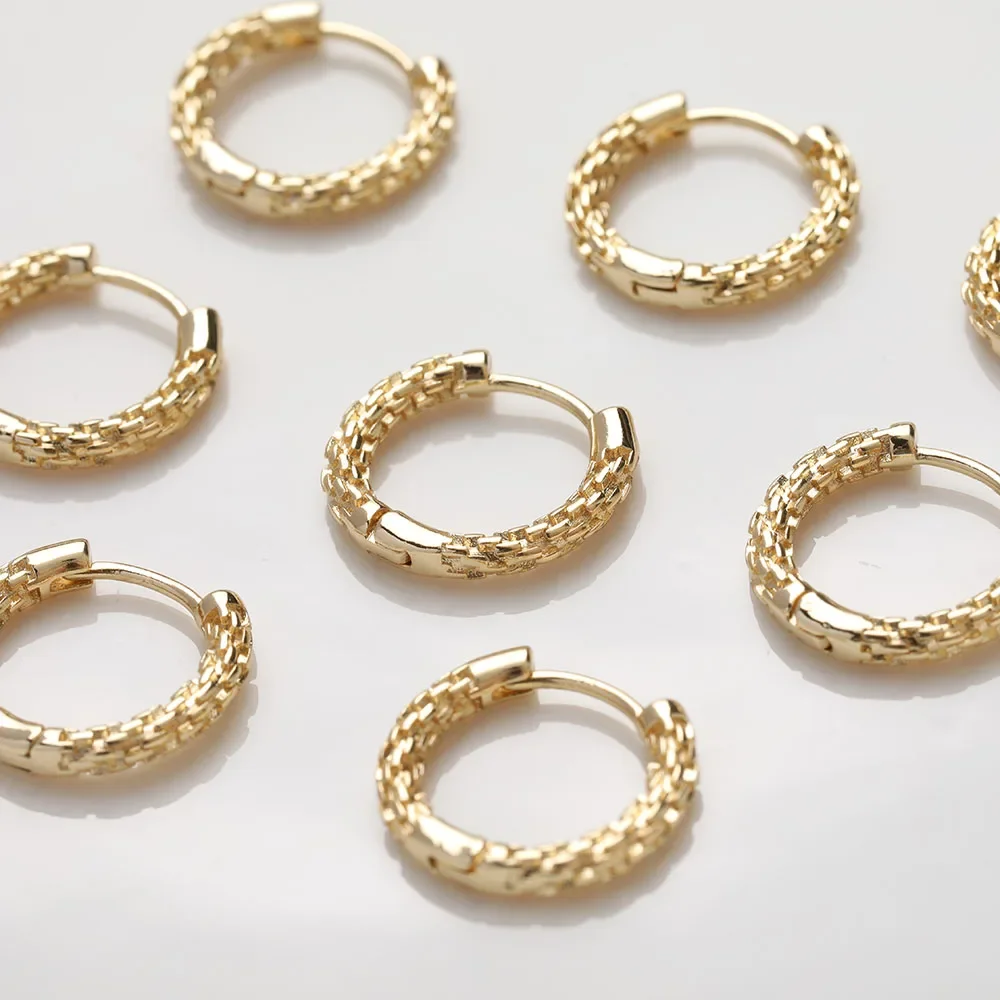 4PCS Dainty Ear Hook Earrings Hoop Earrings Diy Jewelry Making Findings Hand Made Brass 18k Gold Plated Accessories 18mm