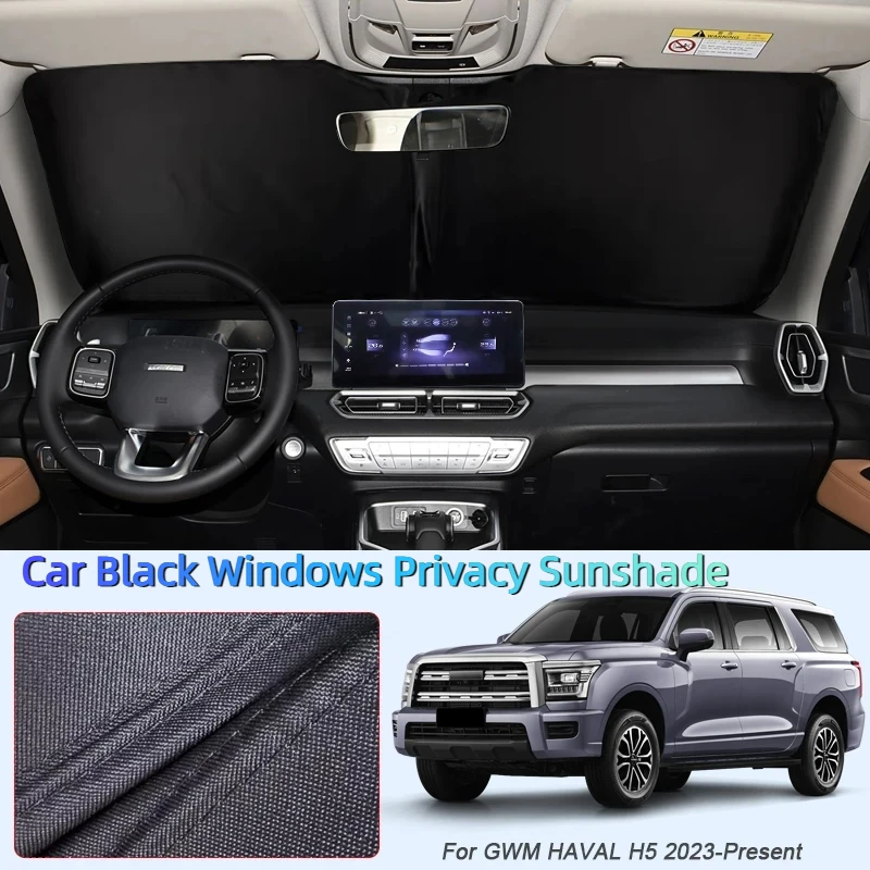 

Car Black Windows Privacy Sunshade Auto Anti-UV Heat Insulation Protect Cover Interior Accessory For GWM HAVAL H5 2023-Present