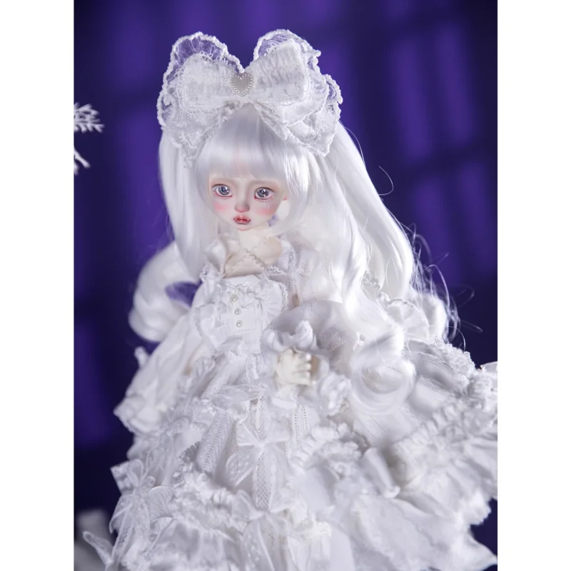 BJD Doll Clothes White Lolita Dress For 1/4 Doll Accessories Dress Up Doll Gift Diy Lolita Clothes (No Doll)