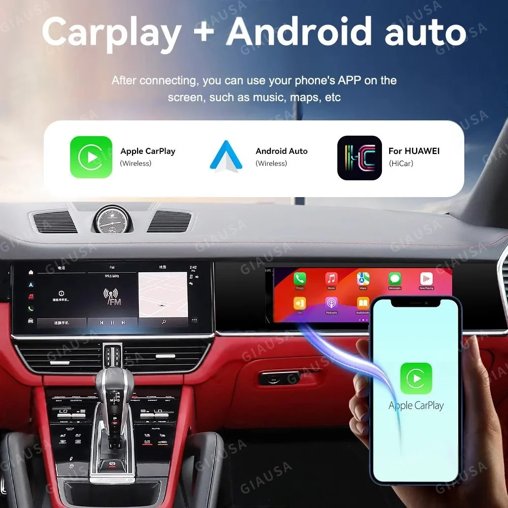 15 inch LCD Car Co-pilot Screen For Porsche Cayenne 2018-2023 Android Entertainment System Multimedia Player Car Radio Head Unit