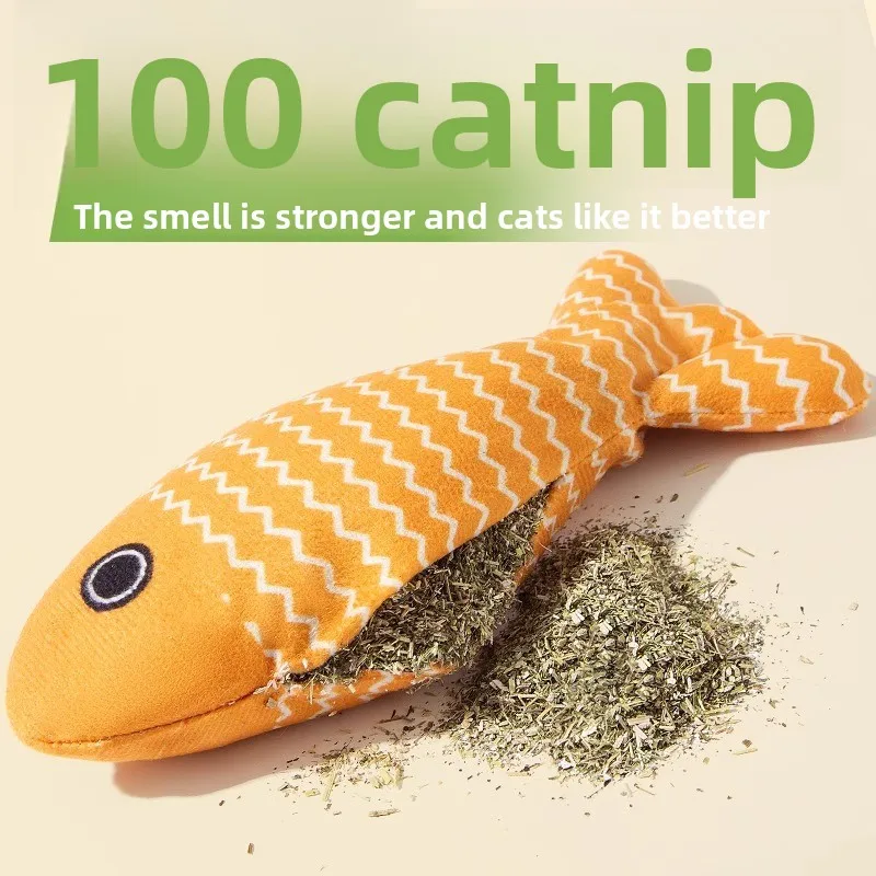 Catnip Cat Toys Fish-Shaped Toys Self-Entertainment and Entertainment Devices Cat Teasers Kitten Teeth-Cleansing Pet Supplies