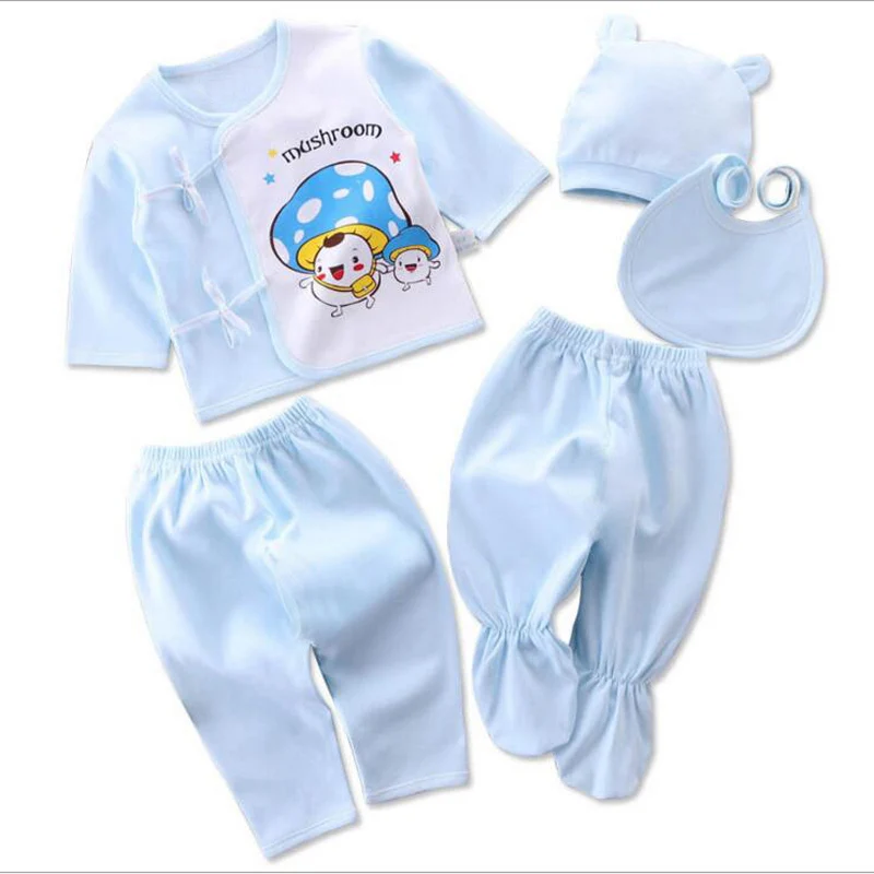 Newborn Baby Sets (5pcs/set) Soft Clothing Cotton Fashion Boys Girls Suits