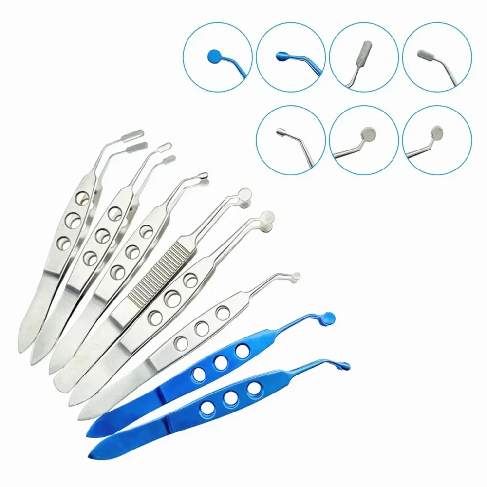 Pinzas de masaje oftálmico para cirugía plástica ocular, pinzas quirúrgicas oftálmicas, herramientas para párpados