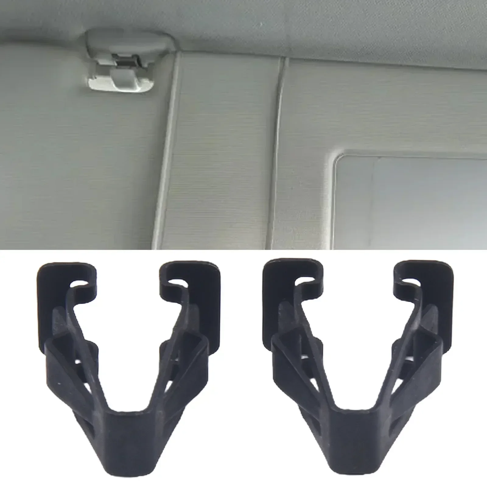 2 Pcs Car Sun Visor Clip DS7Z9904132A DS7Z-9904132-A For Ford For Mustang For Fusion For Transit Interior Parts