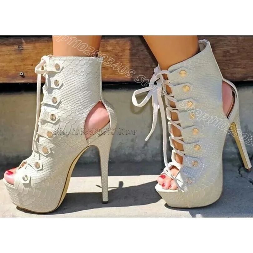 

Animal Pattern Lace up Sandals Slingback Peep Toe Platform Party Dress British Style Women Sexy Shoes 2025 Zapatos Para Mujere