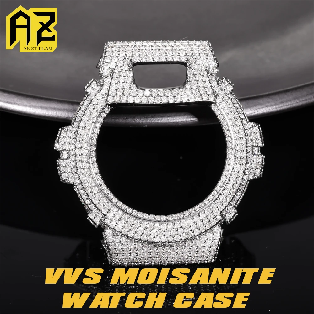 

Anztilam VVS Moissanite Brass Watch Case For CAS** DW6900 Pass Diamonds Tester With GRA Wrist Diamonds Case Free Shipping
