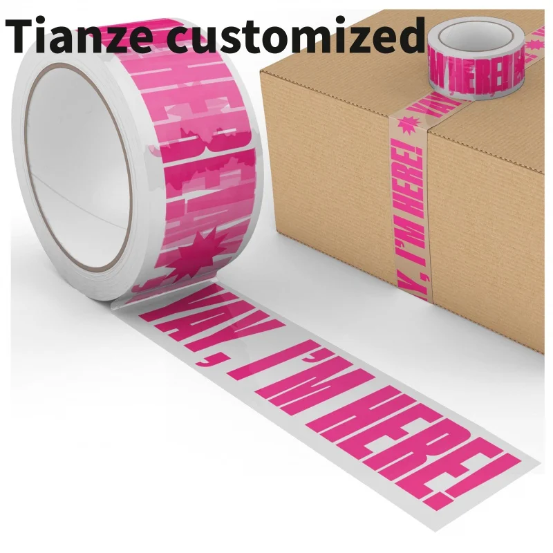 10 pieces（custom）Custom Printed Strong BOPP Color Adhesive Packing Tape Hot Melt Acrylic with Custom Logo Design Made in China