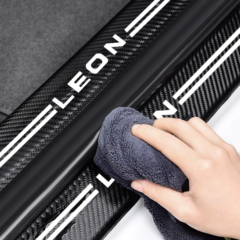 

Luminous Car Door Sill Stickers For Seat Leon Abarth 695 Leather Car Threshold Protection Strip