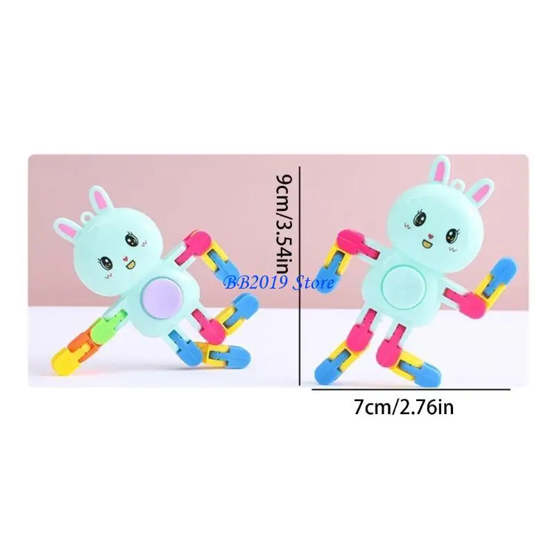 Q0KB Transformable Mechanical Rabbit Spinners Stress Relief Toy per studenti adulti Concentrazione che migliora il punta