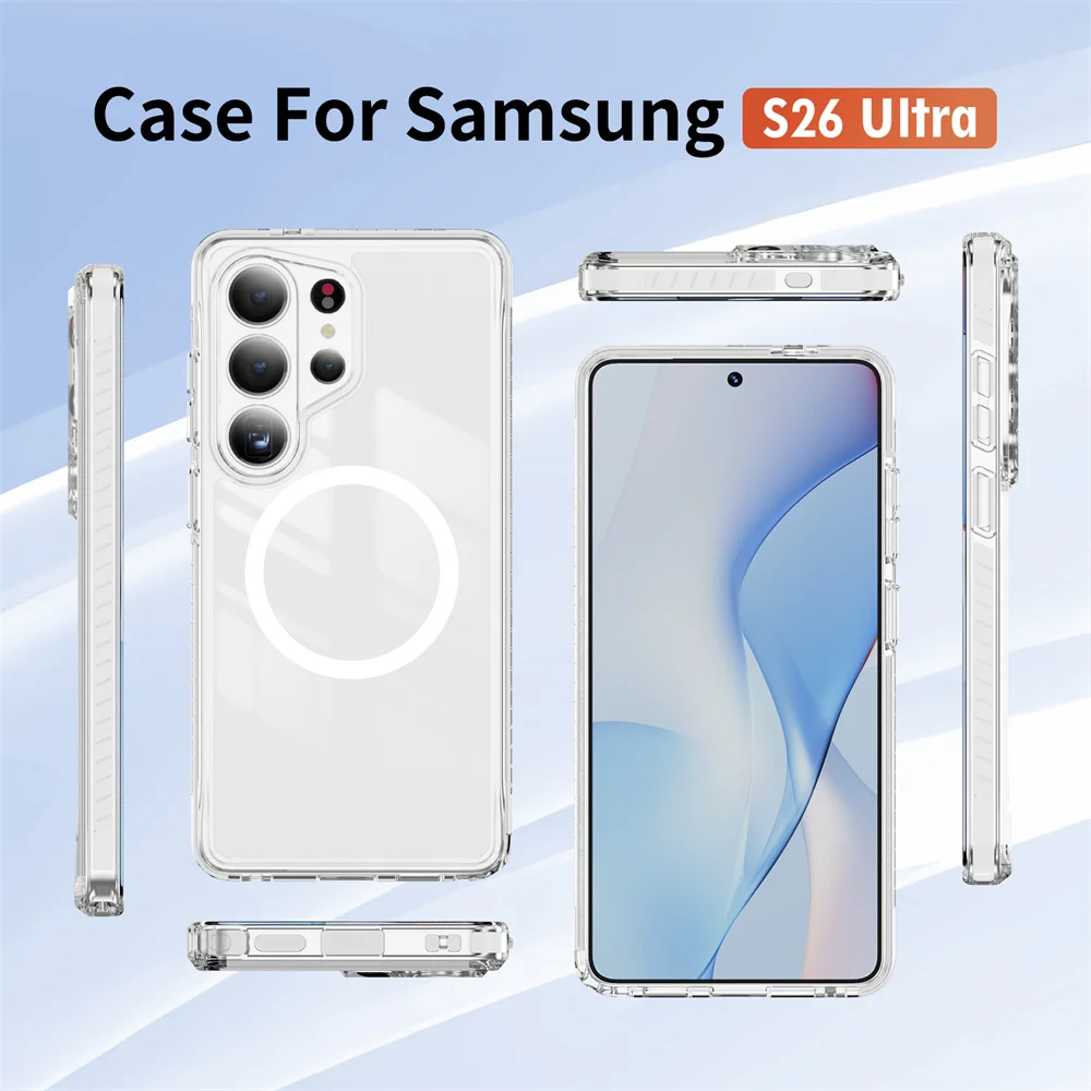 Luxuriöse Transparente Magsafe Magnetische Hülle für Samsung Galaxy S26 Ultra S25 FE Plus S24 S23 A57 A56 A36 A37 A27 Stoßfeste Abdeckung – Detail 2