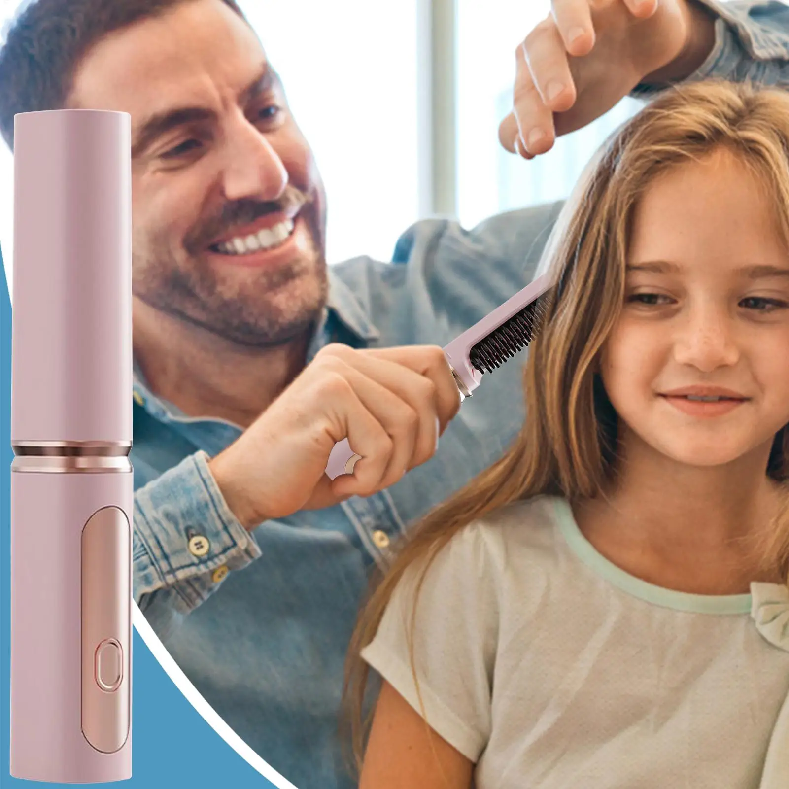 

Выпрямитель для волос, терморасческа, USB-заряжаемая, с быстрым нагревом, щипцы для завивки, расческа-стайлер