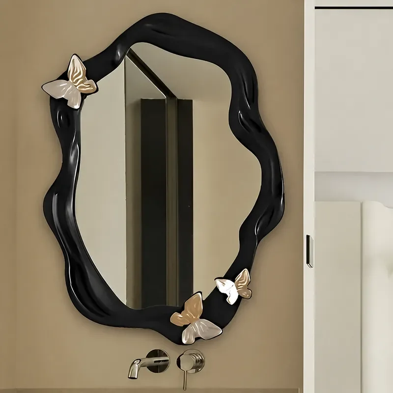 Premium Butterfly Mirror Wall Mounted Special Shaped Bathroom Vanity Mirror Irregular Decorative Mirror for Home Decoration