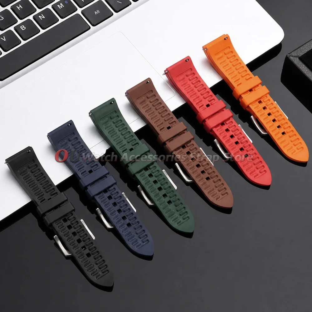 18mm 20mm 22mm FKM Rubber Watch Strap for Rolex for Seiko for Omega Quick Release Replacement Universal Men Women Sport Bracelet