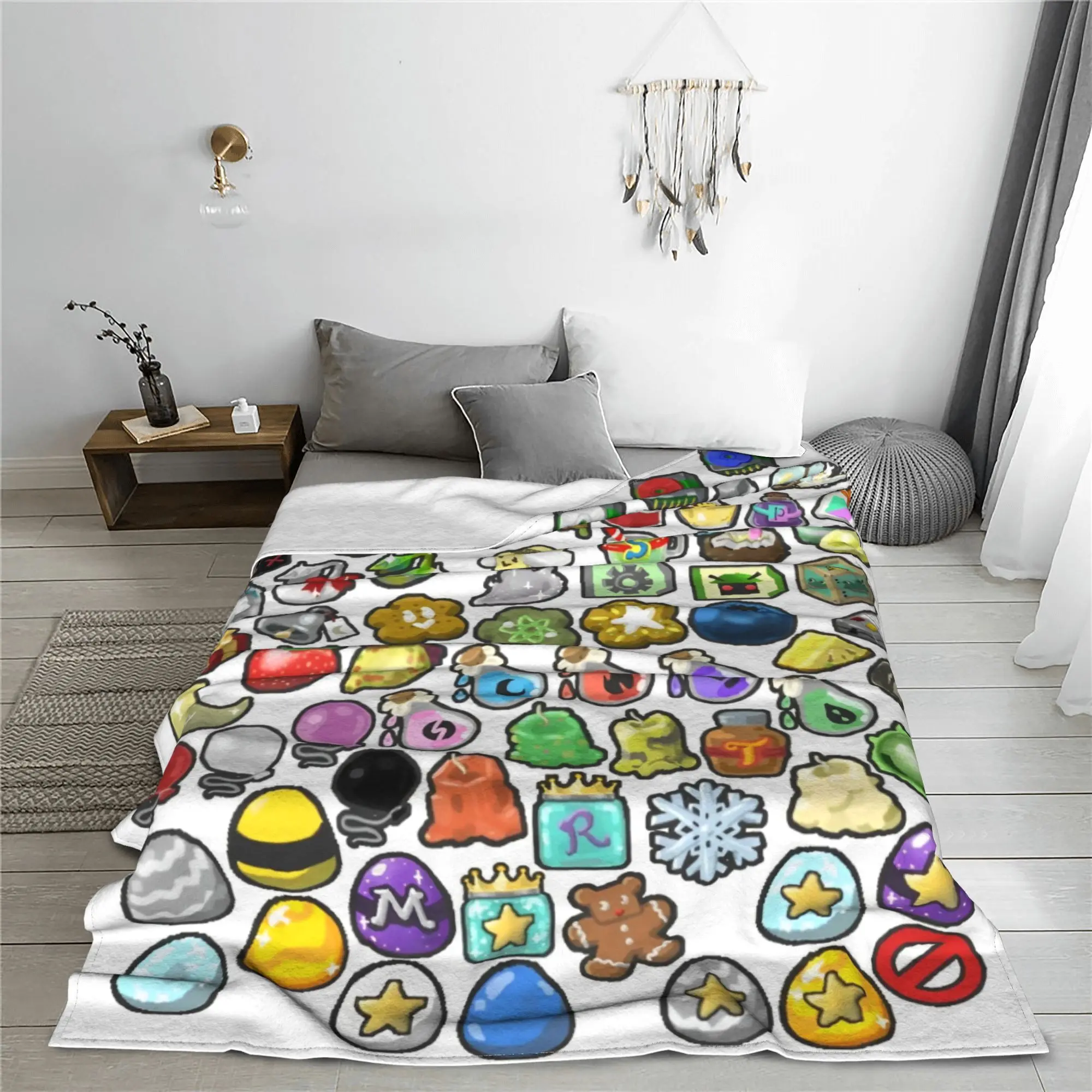 Bee Swarm Simulator Collection BSS Blankets Flannel Spring/Autumn Game Portable Warm Throw Blankets Sofa Bedspread Plush Quilt