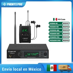 PTM-10 Monitor intrauditivo sistema inalámbrico transmisor de Audio estéreo UHF y receptor de mochila 900MHz/500MHz Metal Phenyx pro