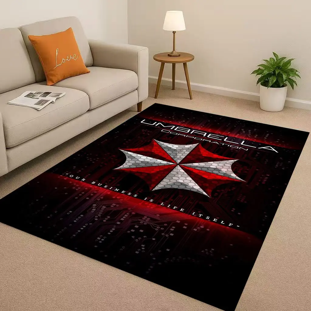 HD Leon R-Resident Evil Game Cartoon Living Room Non-Slip Area Rug Soft Carpet for Bedroom Playroom Sofa,Easy Clean Home Doormat