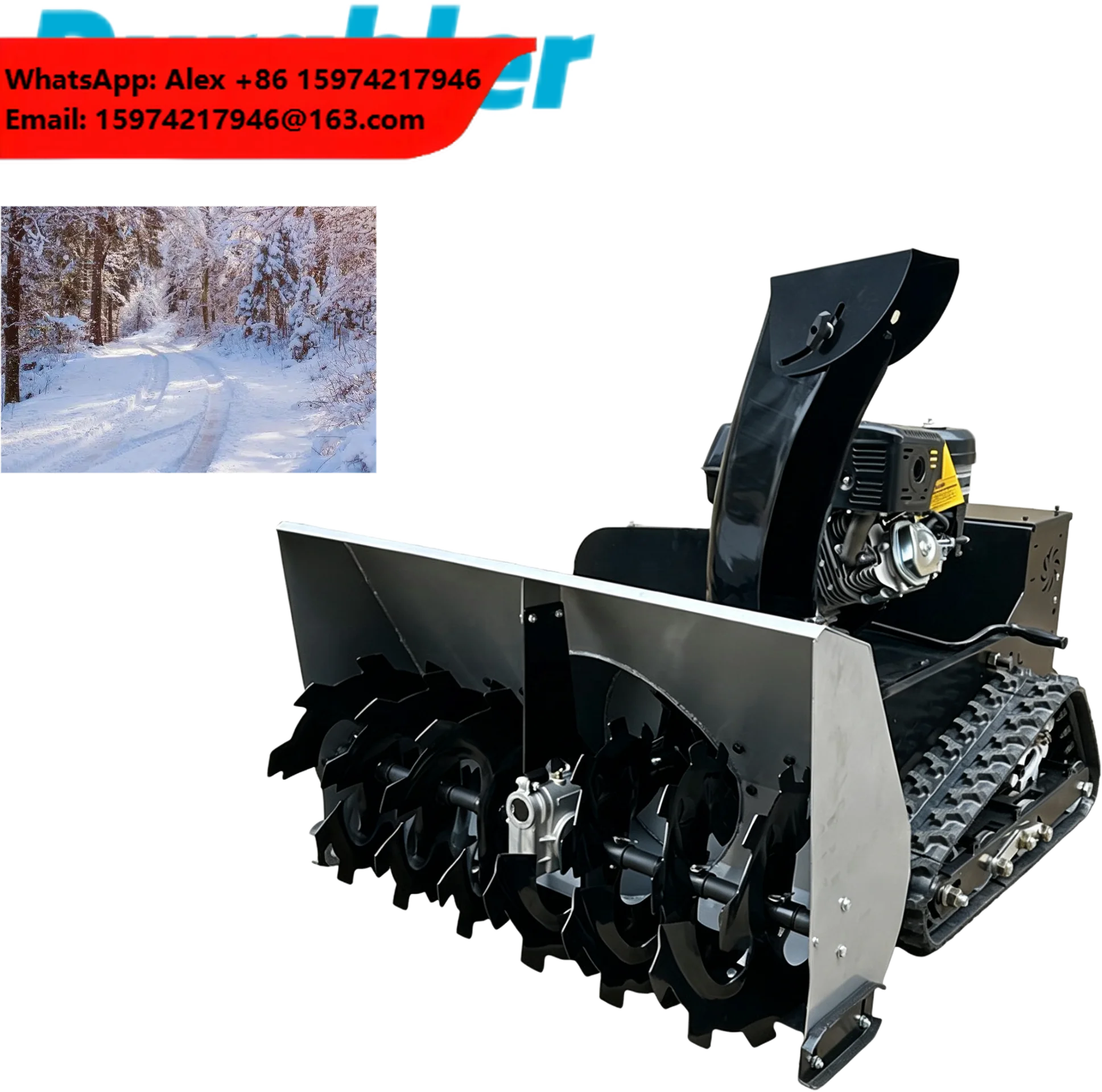 Smart Remote Control Snow Blower 100cm Hybrid Robotic Snow Thrower With Driveway Commercial Use