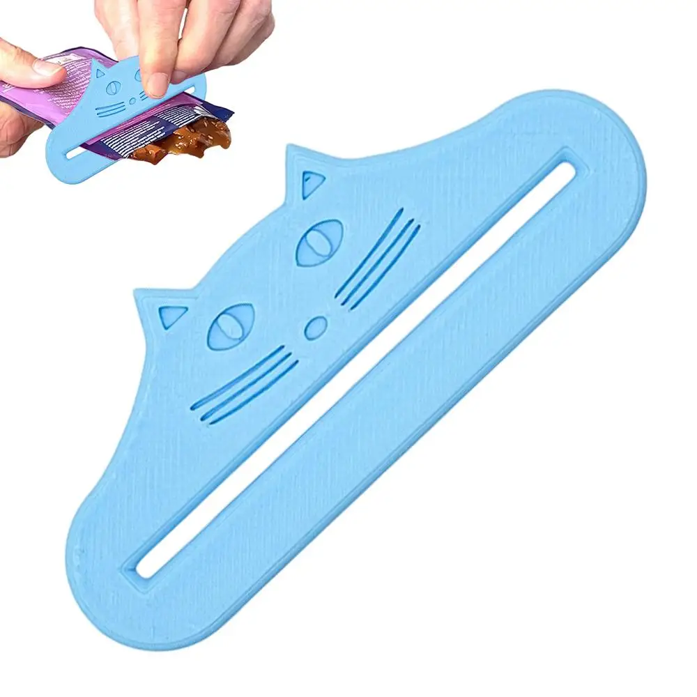 1 Stück Katzensnack-Quetschgerät, niedliches Katzenkopf-Snack-Quetschgerät, sauberer Leckerli-Spender für Katzenfutterbeutel, Fleischsaucen-Beutel-Extruder – Detail 7