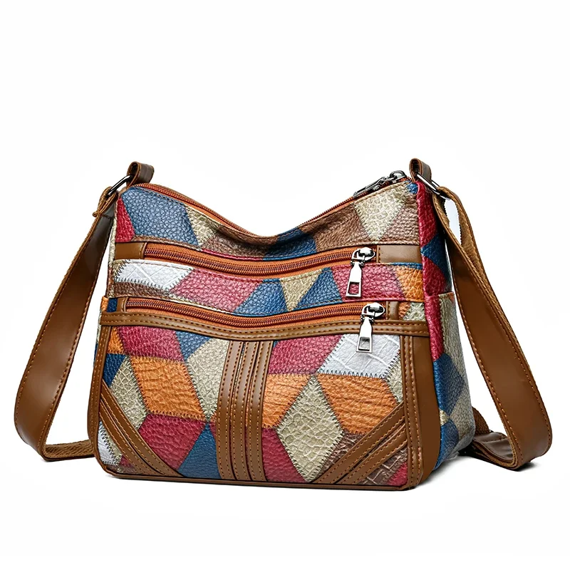 

Vintage Colorful Women's Crossbody Bags Large Capacity Luxury Handbag National Style Shoulder Bag Casual Travel Ladies Hobos Bag