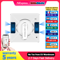 Window Cleaning Robot Liectroux YW509, 4-Way Water Spray,Home Glass Floor Wall Robot Window Cleaner,Strong Vacuum,Rimless Works