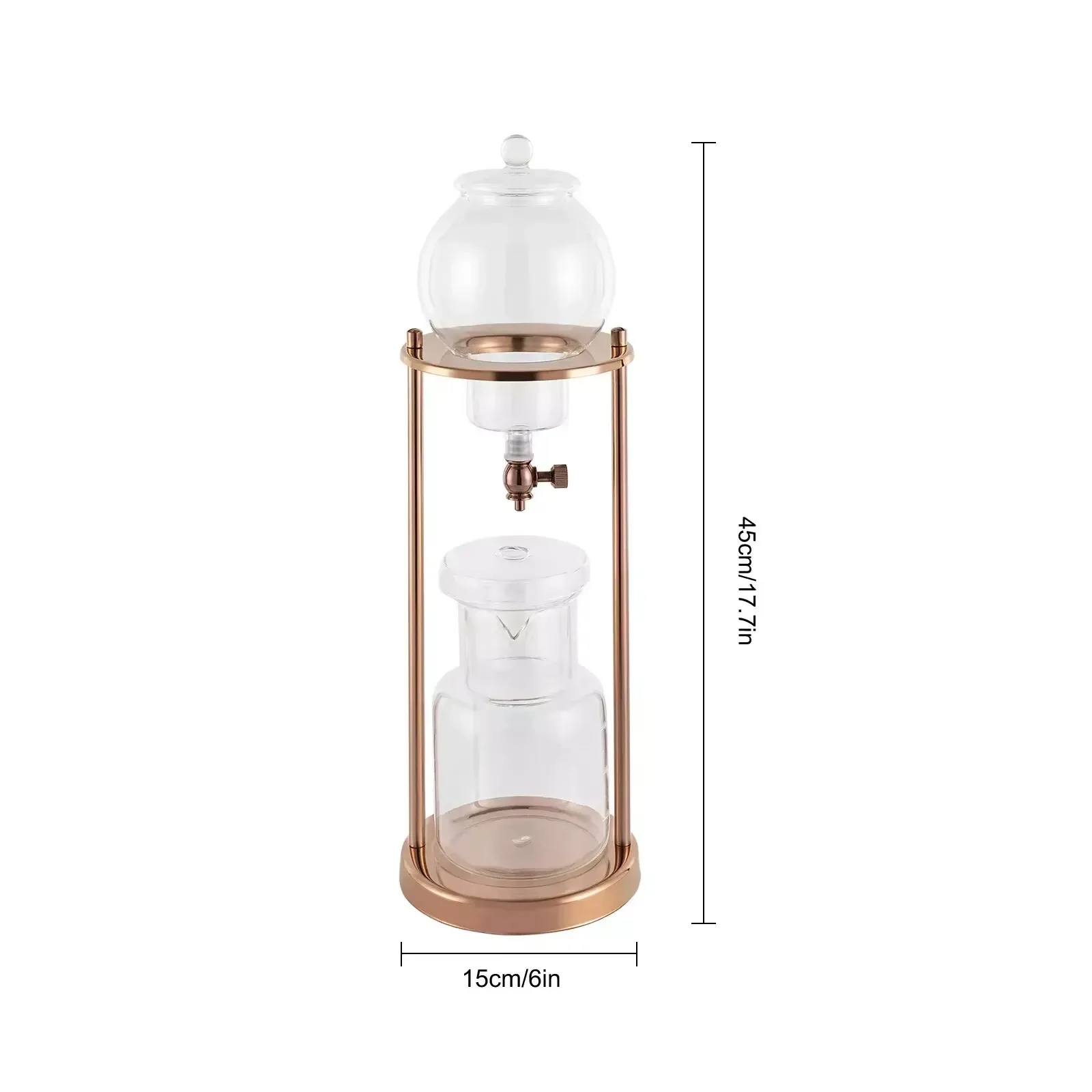 Iced Coffee Dripper Brew Drip Tower Coffee Maker Stainless Steel 600ml High Borosilicate Glass Coffeeware