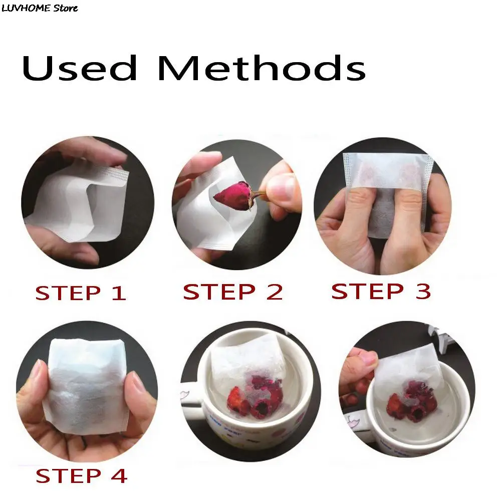 100Pcs/lot Disposable Tea Bags Filter Bags For Tea Infuser with String Food Grade 7*10cm Fabric Empty Teabags