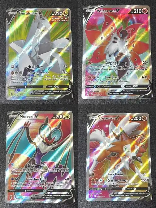 

PTCG Pokemon DIY Card Аниме Фигурка Коллекционная карта Косая вспышка Меч Щит SS7 Evolving Skies SR Volcarona Duraludon Glaceon