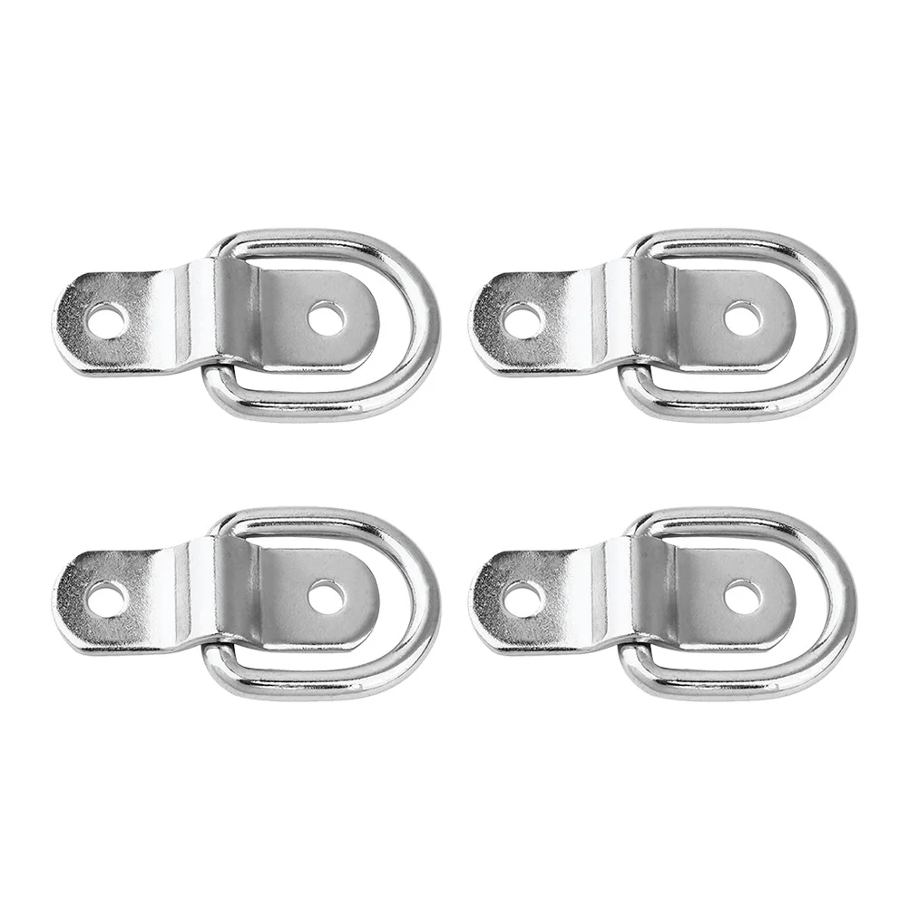 4Pcs D Ring Tie Down Anchors Galvanized Iron Heavy Duty Mounting Brackets Truck Bed Trailer Tie Down Rings for Trailer