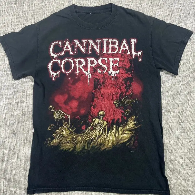 Camisa Cannibal Corpse 2015 S Behemoth Deicide Black Death Metal Band Tour Merch Unisex hombres mujeres camisa de manga corta de gran tamaño