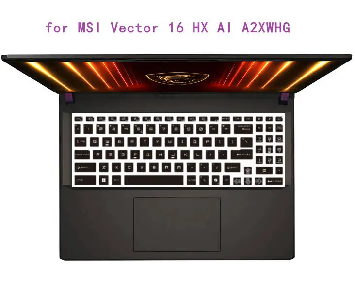 Silicone Keyboard Cover Protector for MSI Vector 16 HX AI A2XWHG / Stealth A16 AI+ A3XW / Crosshair 16 HX AI Katana A15 AI B8VG