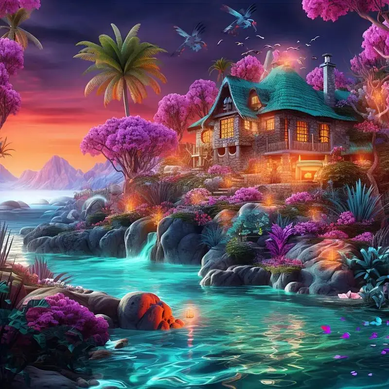 

GATYZTORY 5D Diamond Painting Kits House Landscape Diamond Embroidery Sale Mosaic Hobbies And Crafts Home Decor