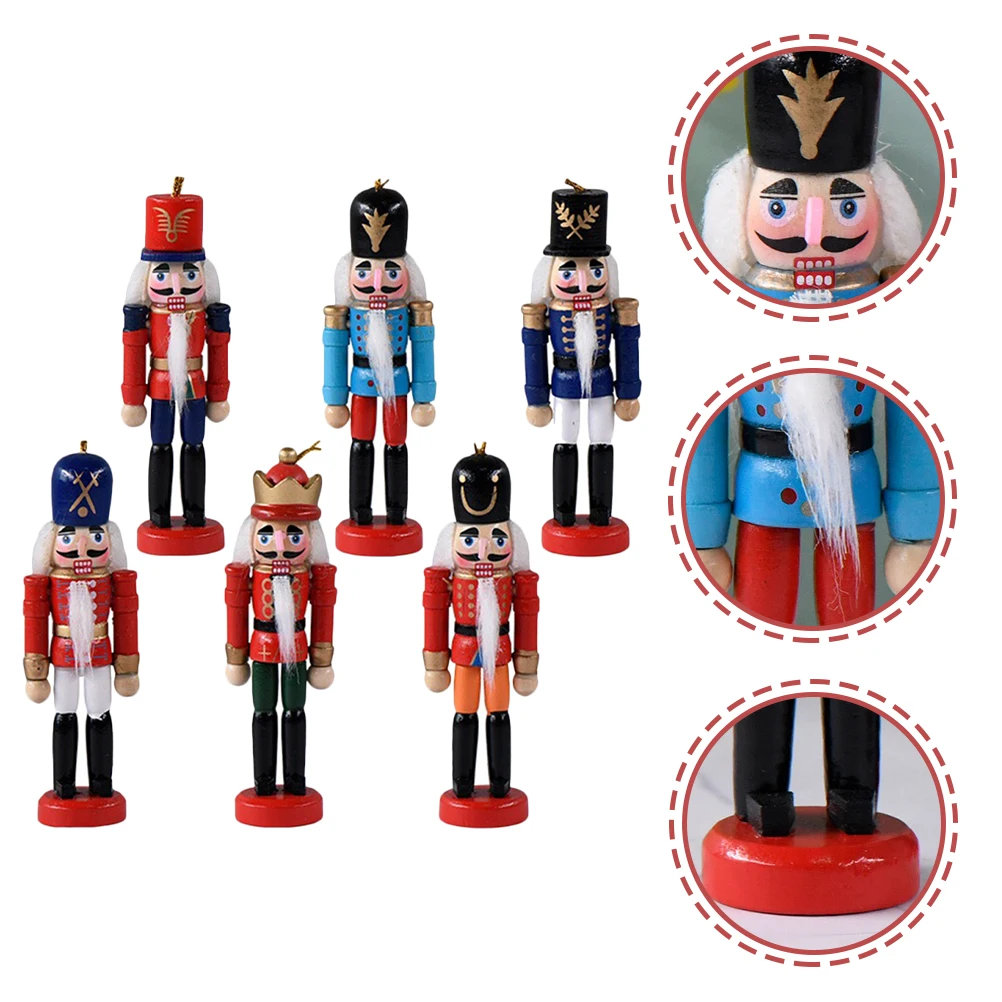 

1 set 1 Set Small Nutcracker Figure Walnut Soldier Christmas Decoration Mini Nutcracker Ornament Desktop Craft Home Décor Accent