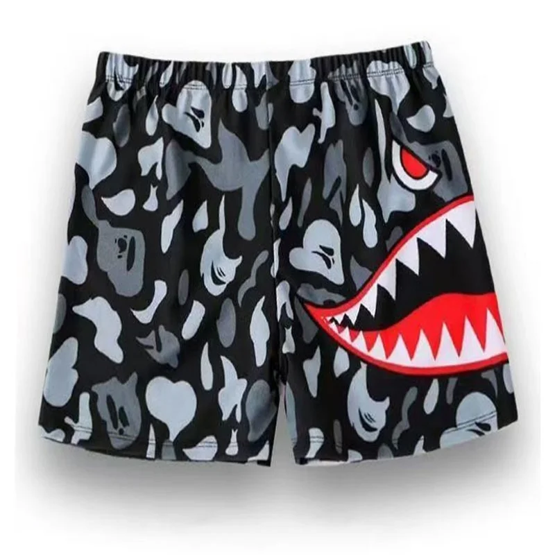 Summer three part flat leg pants, single-layer men's swimming trunks, quick drying new style with rope, sports breathable beach