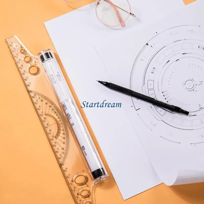 12 Clear Parallel Ruler с Protcractor для инженера Студенческого составления рисунка K92C