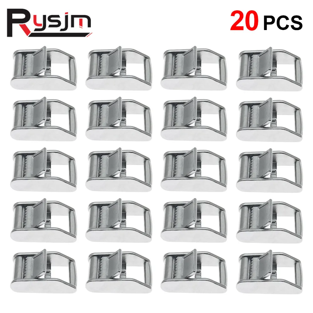 HD 20Pcs/Set Stainless Steel 316 25mm Tie Downs Cam Buckle 1