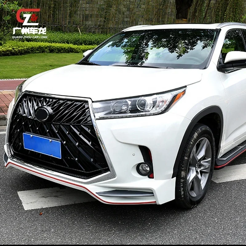 Auto Bumpers Voor Highlander 2015-2020 Upgrade Lx570 Stijl Auto Lichaamsdelen Voor Achter Lip Side Rokken En Grille customcustom