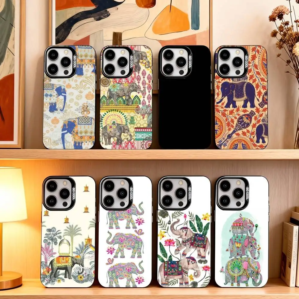 

I-Indian A-Animal Elephant Phone Case For iPhone17,16,15,14,13,12,11 Plus,Pro Max Black Candy silver phone case