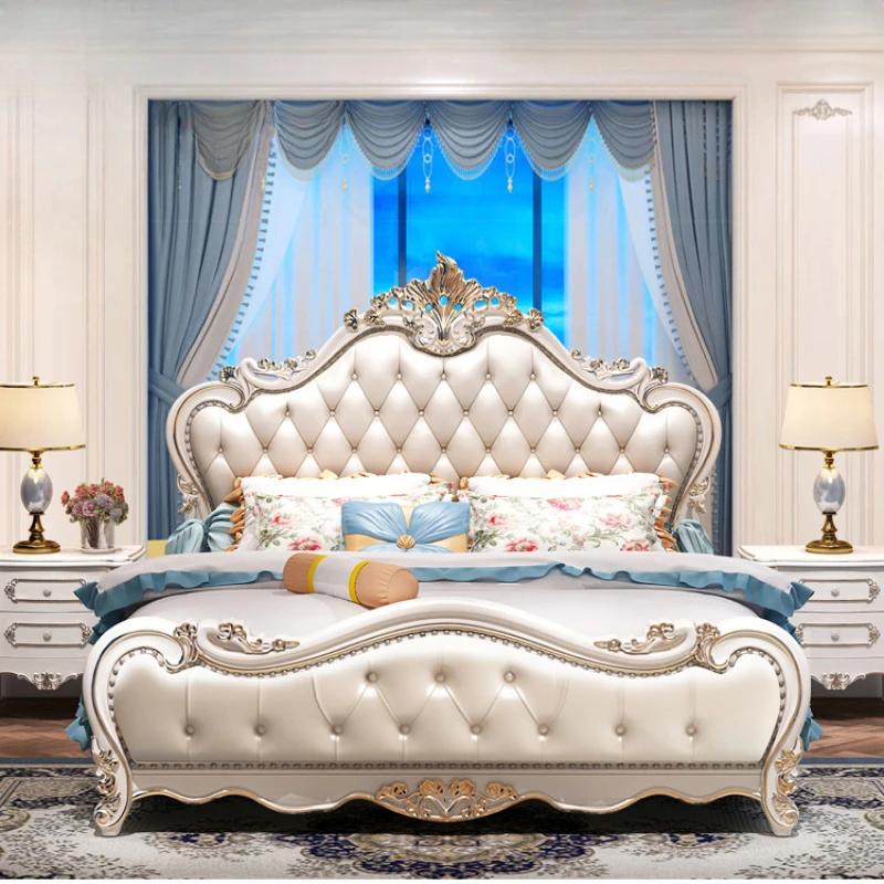 

Queen Frame Double Bed Frame Luxury Nordic King Size Room Double Bed European Style Unique Cama Matrimonial Bedroom Furniture