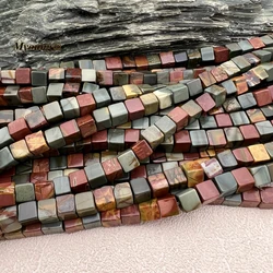 2Strands 6-7mm Natural Stone Picasso Jaspers Cube Loose Beads For DIY Jewelry Making MY231143