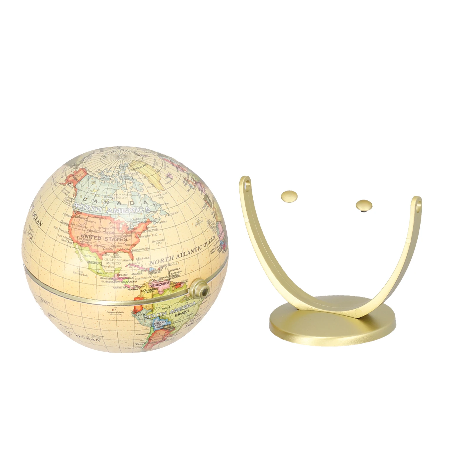 Vintage World Map Globe with Stand English Edition Desktop Rotating Earth Geography Globe Decor for Home School Teaching Tool