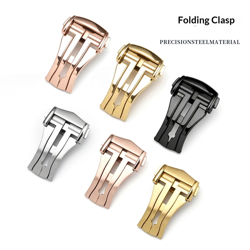 304 Stainless Steel Watch Clasp Deployment Buckle for Omega 14mm 16mm 18mm 20mm 22mm Folding Buckle Men Women Watch Accessories