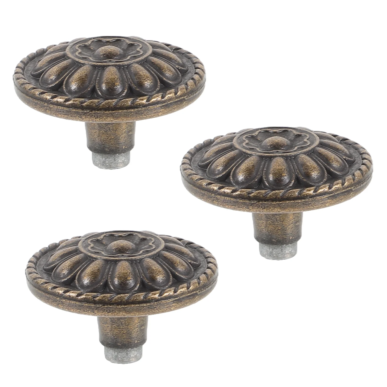 

3Pcs Vintage Round Cabinet Knobs Decorative Drawer Pulls Retro Dresser Handles Kitchen Furniture Vintage Door Knobs