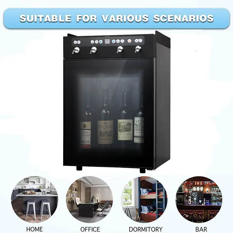 2022 New One-Button Smart Wine Dispenser for Red and White Wine Automatic 4 Bottles Wine Dispenser