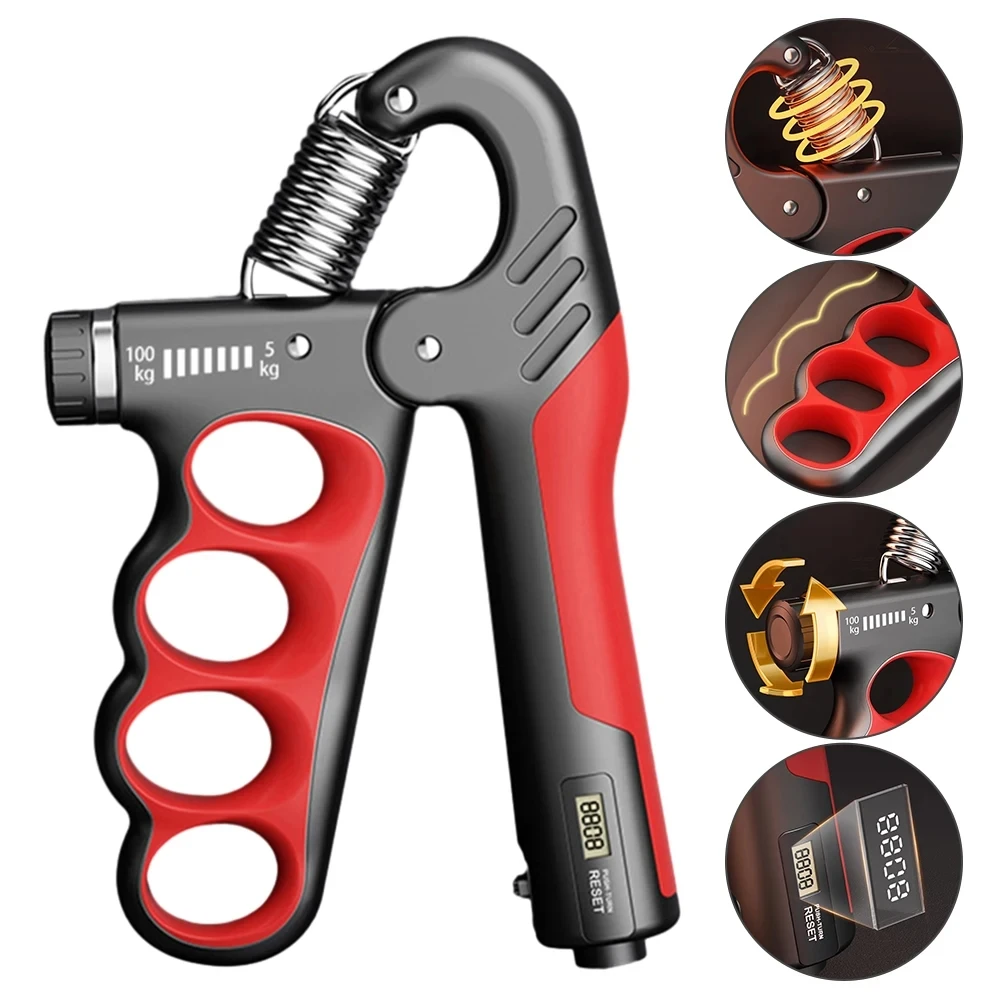 Electronic Counting Hand Grips Strengthener Arm Spring Finger Massager Expander Hand Exercise Gym Fitness Training Wrist Gripper