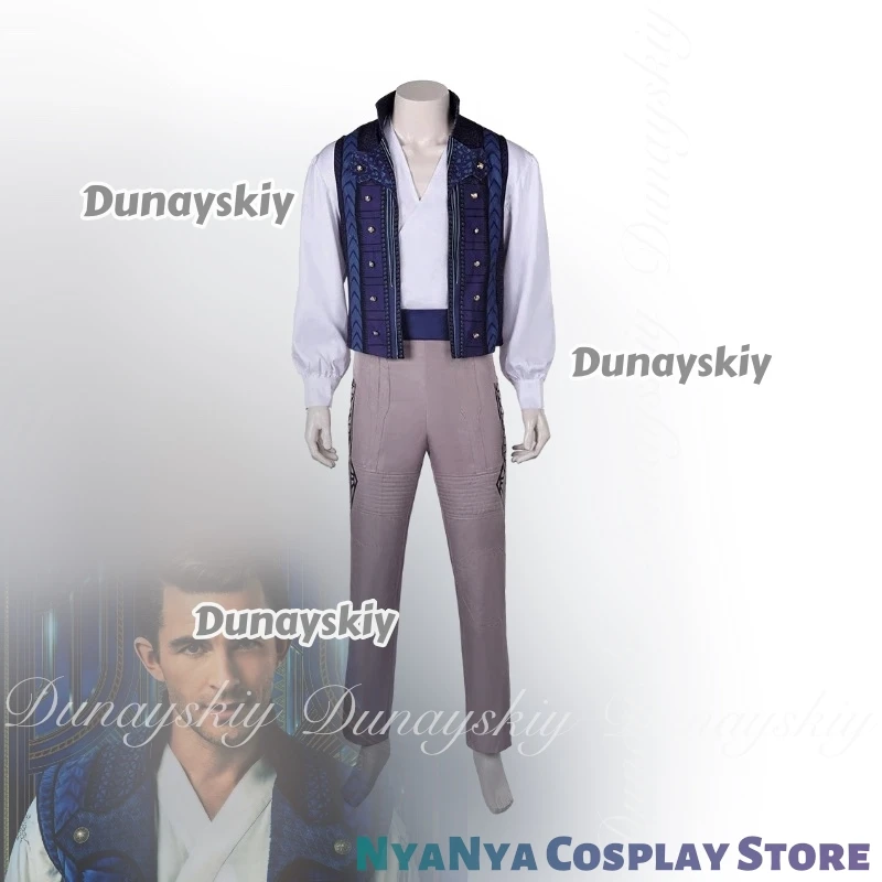 Wicked: parte uno película Fiyero Prince Cosplay Helloween con la Chaqueta corta azul con la camisa blanca Cosplay disfraz traje completo