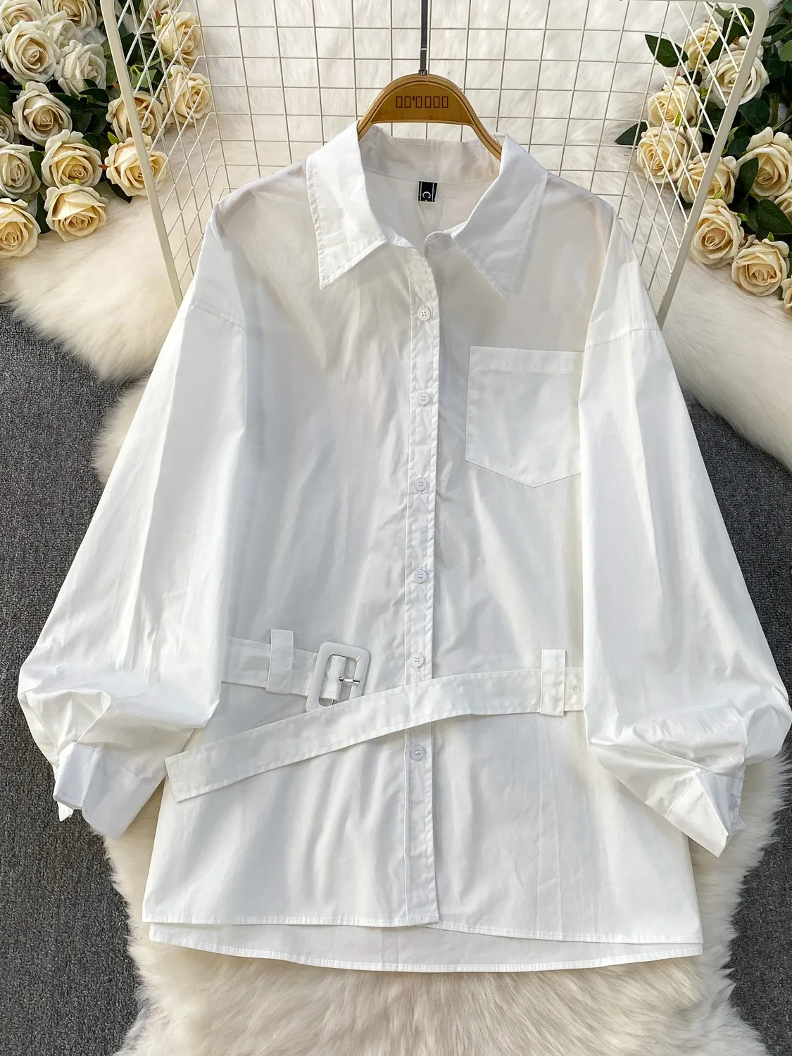 Ele Long Sve irt Set con cinturino in pizzo Collo alto ingombrante in vita Midi Dr Abbigliamento da lavoro sexy dimagrante Faion per donna